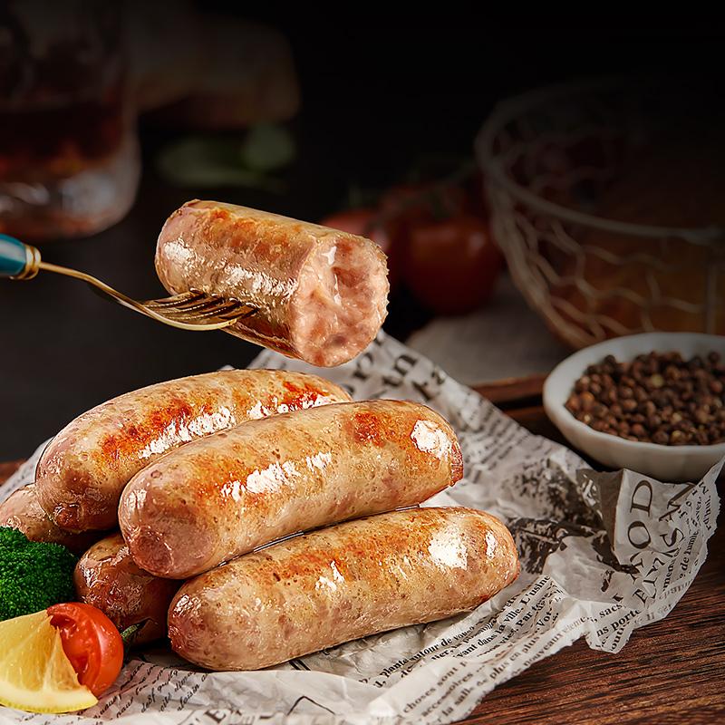 嚴選山林散養穀飼黑豬的後腿肉製作,肉類含量佔80%,無添加色素、澱粉及防腐劑。