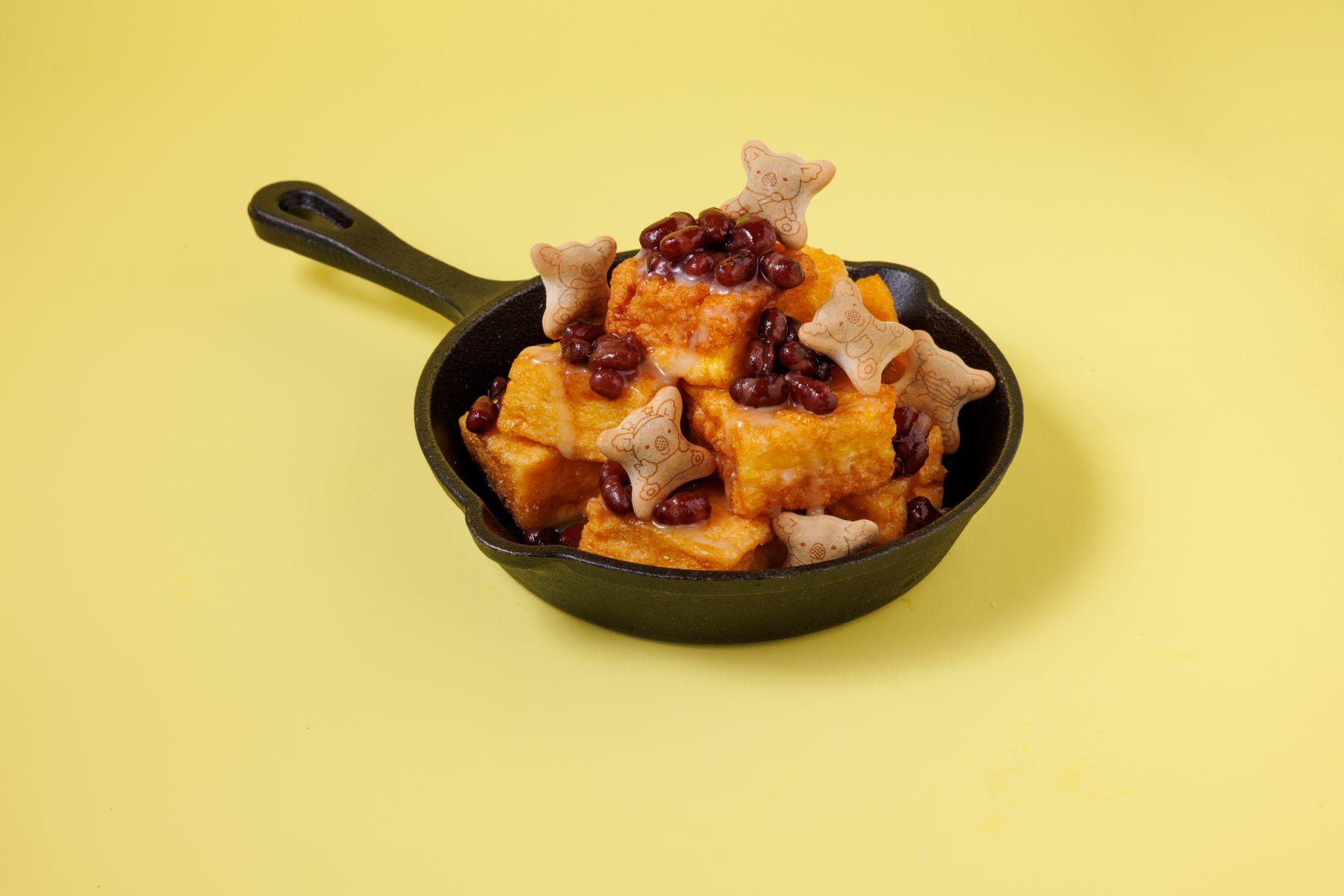 樂天小熊餅十勝紅豆一口西多 $38,套餐連豆漿奶蓋朱古力$48