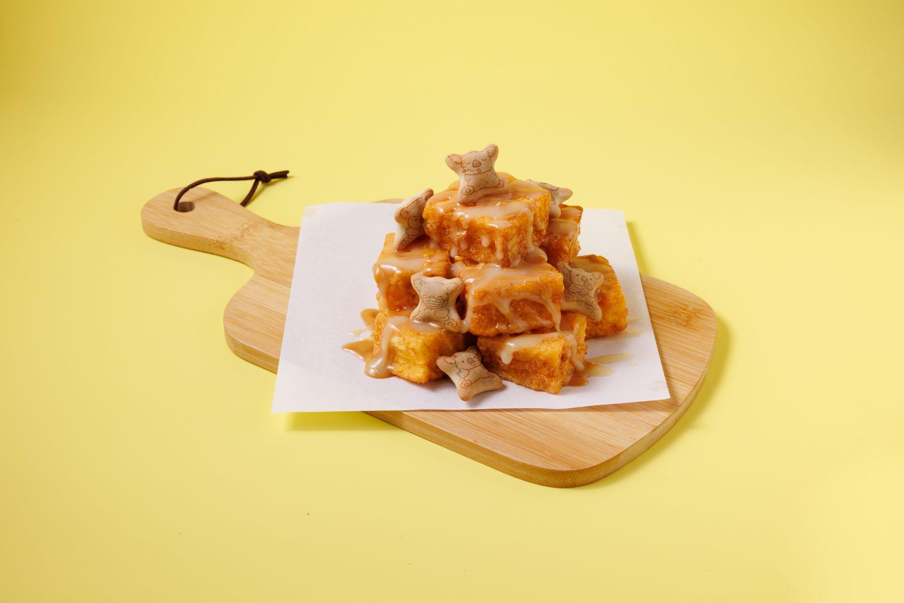 樂天小熊餅花生醬煉奶一口西多 $35,套餐連豆漿奶蓋朱古力$50