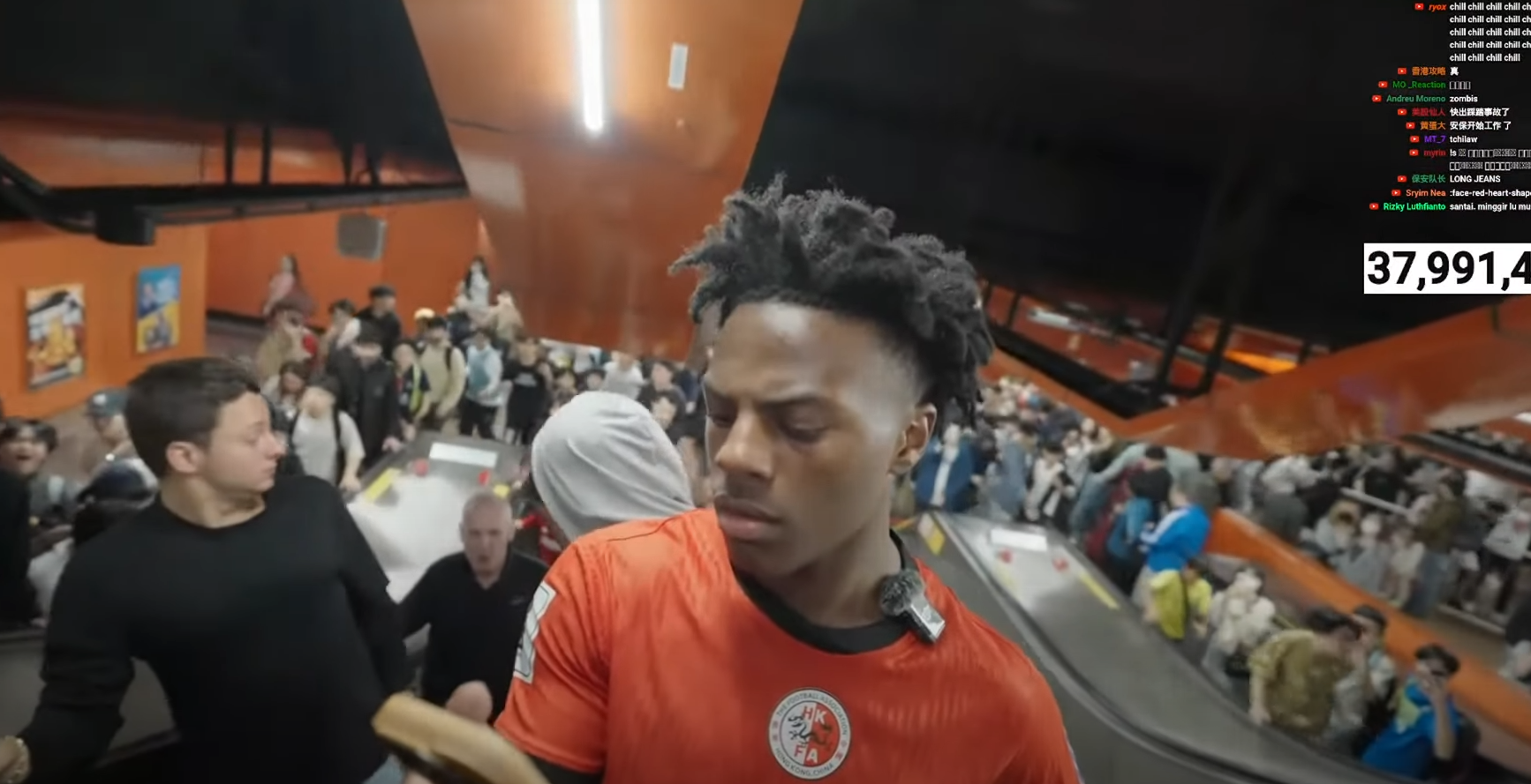 「IShowSpeed」由上環乘港鐵前往天后,逾百名粉絲尾隨,場面被網民指如「屍殺列車」。