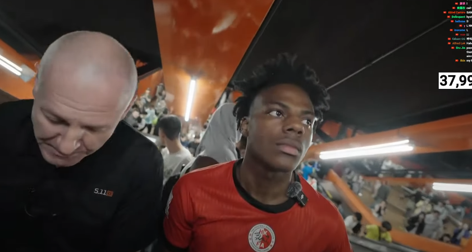 「IShowSpeed」由上環乘港鐵前往天后,逾百名粉絲尾隨,場面被網民指如「屍殺列車」。