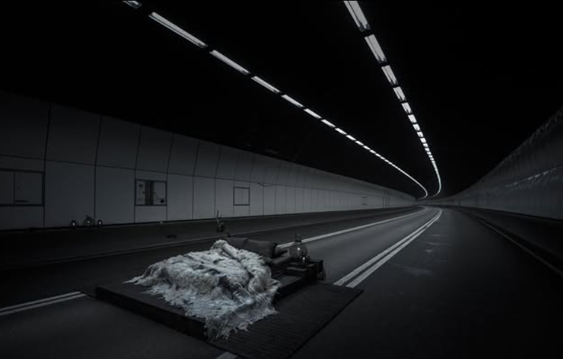 「金城武喺西隧張床」