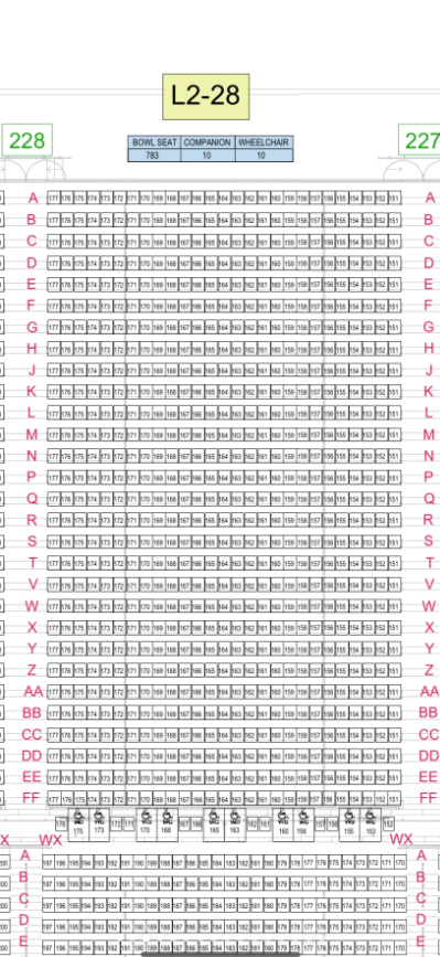 小紅書流出啟德主場館的座位表。