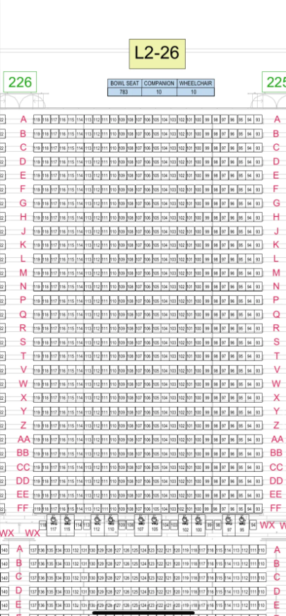小紅書流出啟德主場館的座位表。