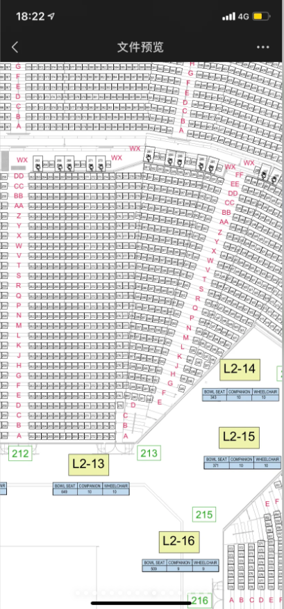 小紅書流出啟德主場館的座位表。