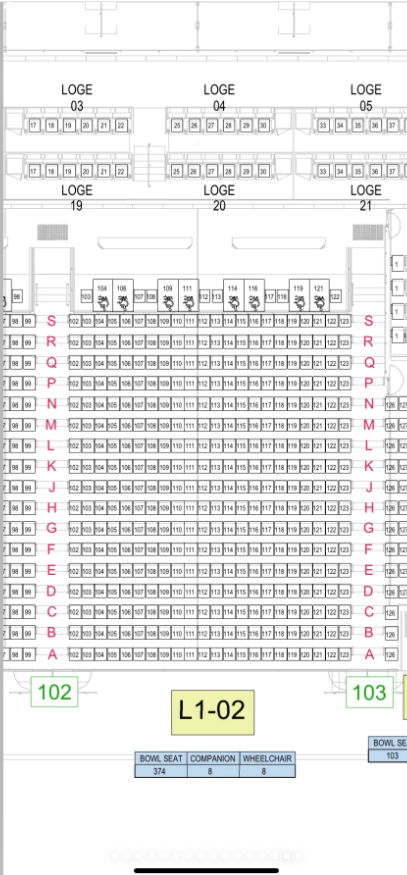 小紅書流出啟德主場館的座位表。