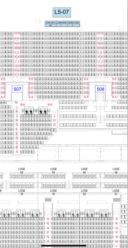 小紅書流出啟德主場館5樓的座位表。
