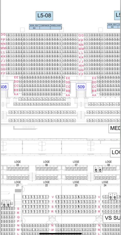 小紅書流出啟德主場館5樓的座位表。