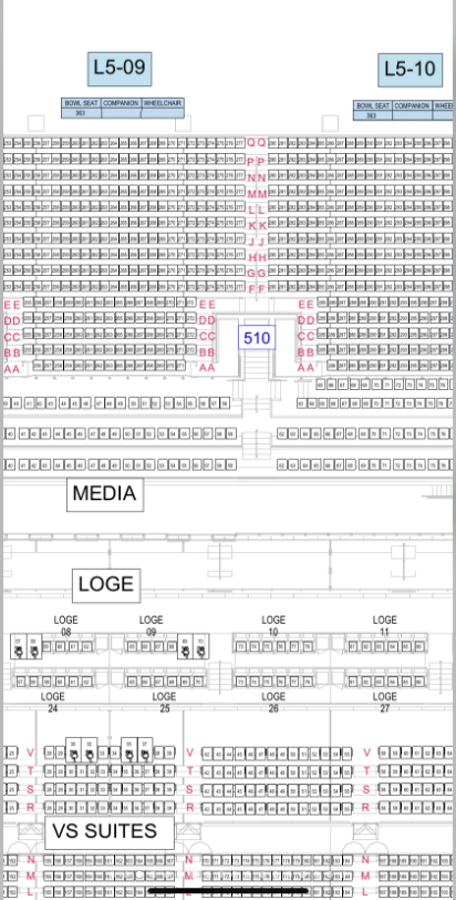 小紅書流出啟德主場館5樓的座位表。