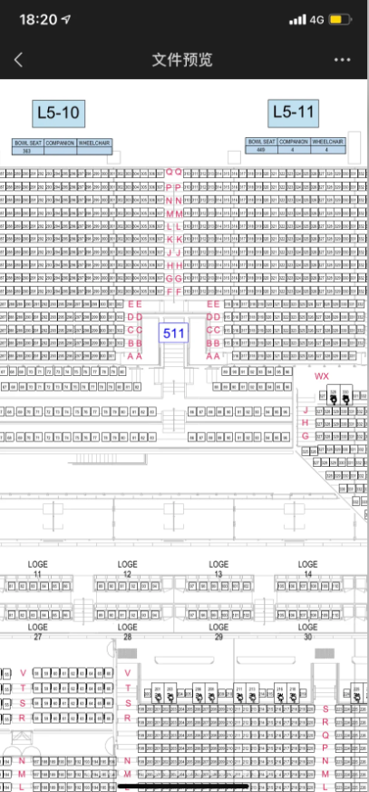 小紅書流出啟德主場館5樓的座位表。