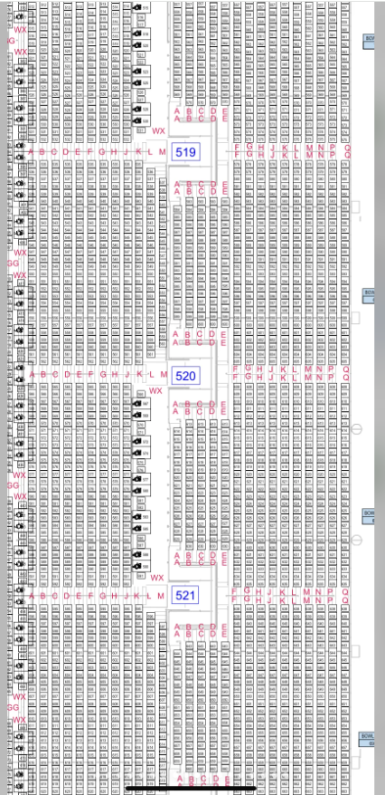 小紅書流出啟德主場館5樓的座位表。