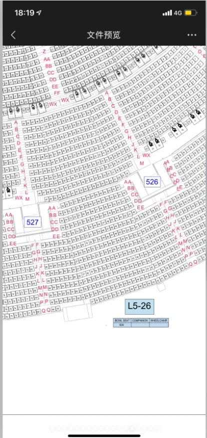 小紅書流出啟德主場館5樓的座位表。
