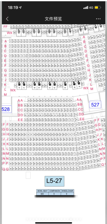 小紅書流出啟德主場館5樓的座位表。