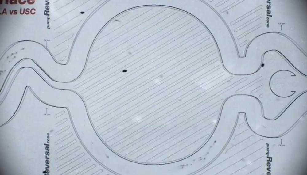 賽道畫面經過顯微鏡放大100倍。(X)