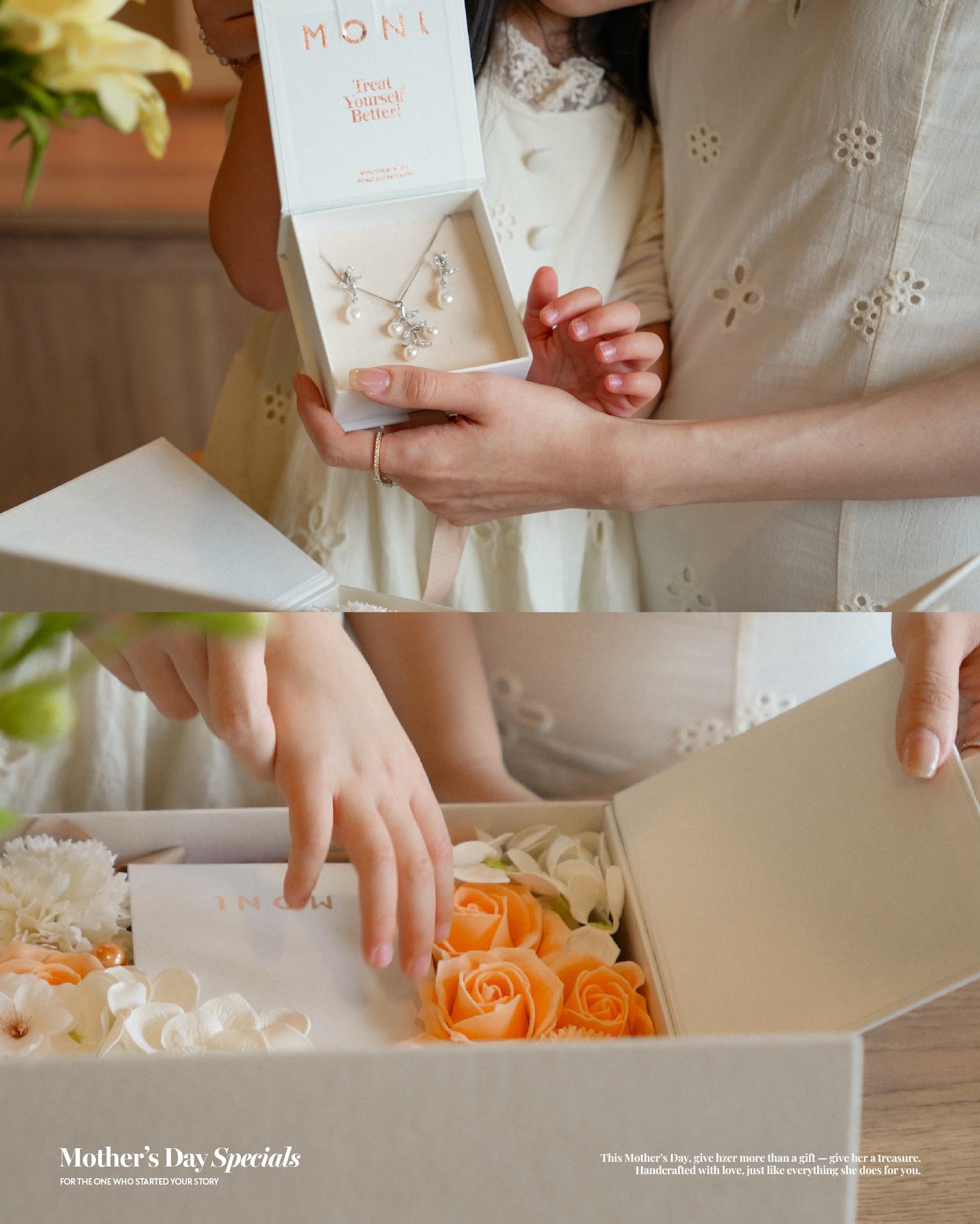 於網上購買兩件MONI HK Jewellery的珠寶,可免郵費,寄給身在海外的遠親。