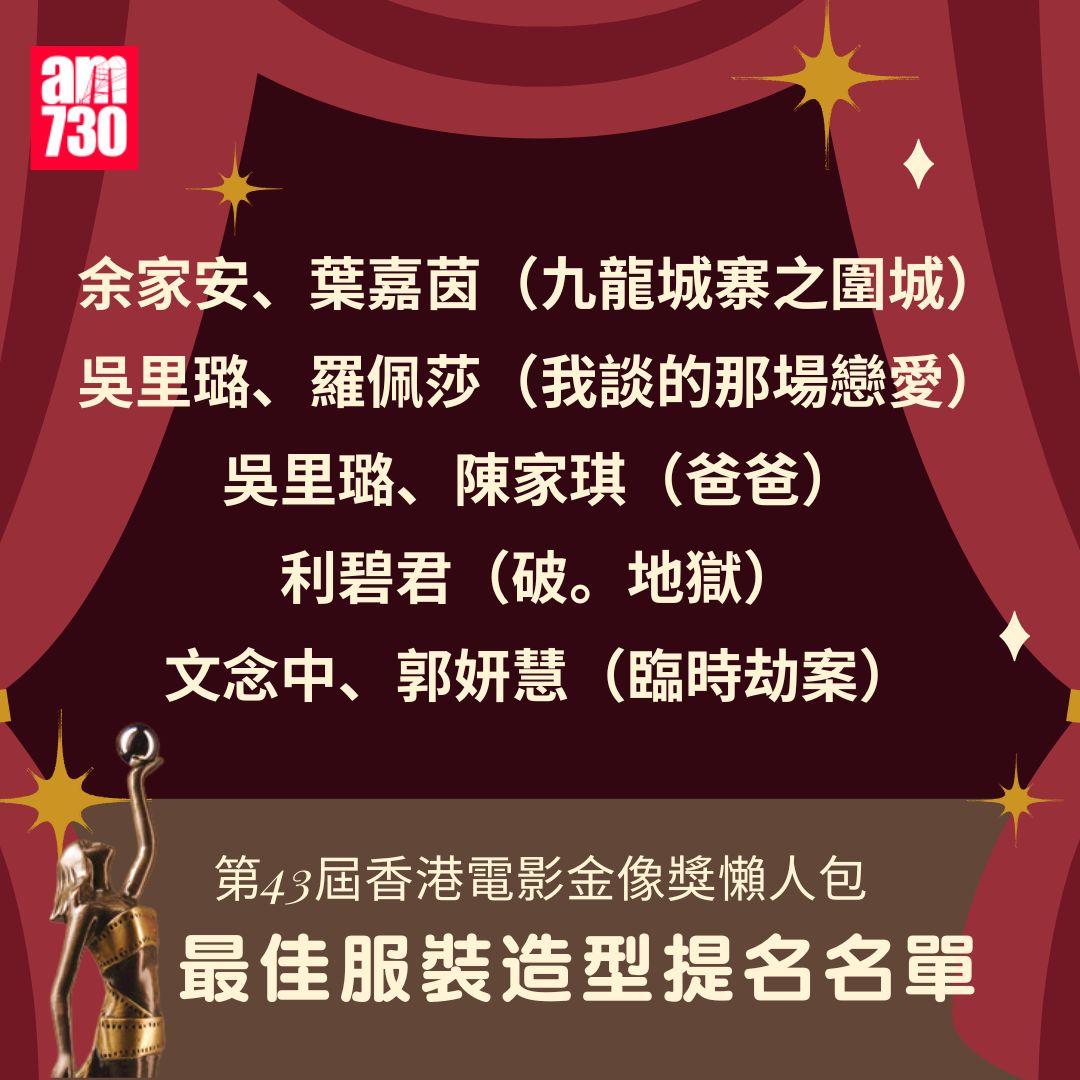 香港電影金像獎2025|提名名單一覽