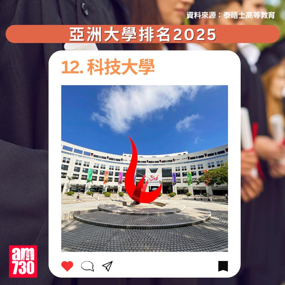 THE亞洲大學排名2025|
