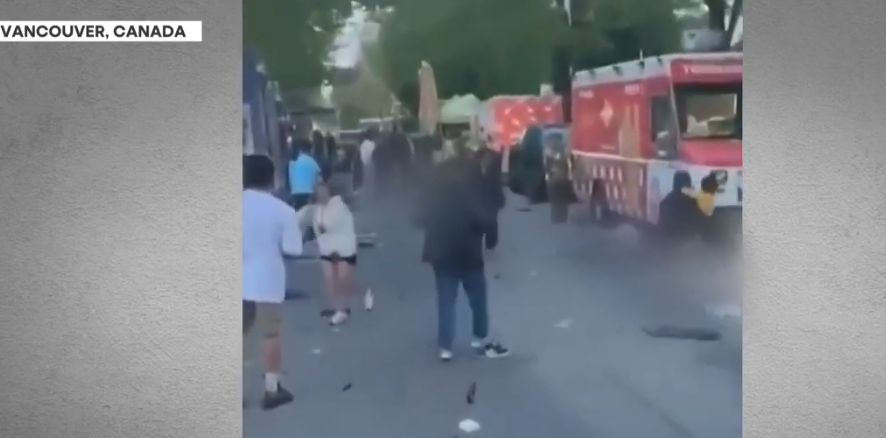 加拿大溫哥華汽車撞人群釀多人死傷。(互聯網)