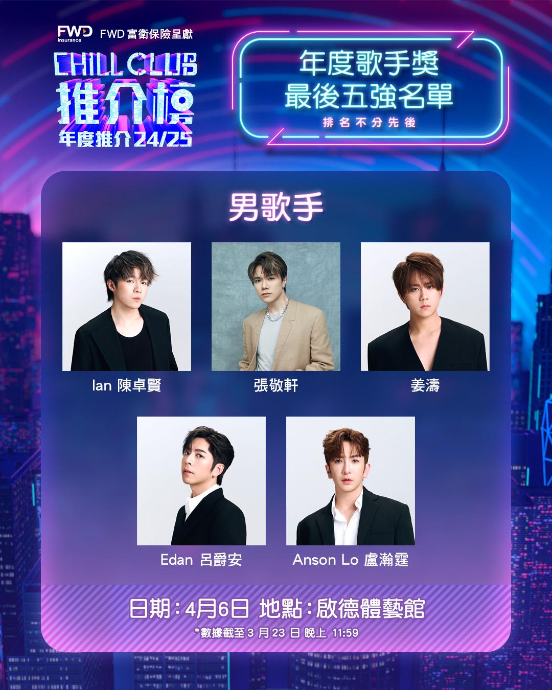 CHILL CLUB 年度男歌手