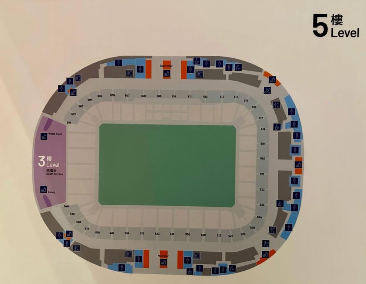 場館內有一個簡化版座位表。(網上圖片)