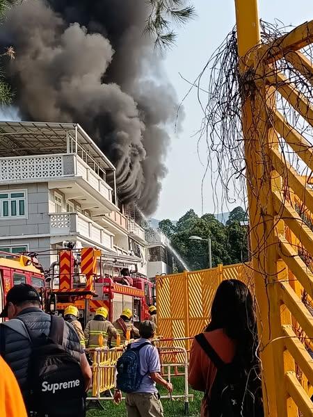 錦田村屋發生火警。(fb「元朗區議員何曉雯」圖片)