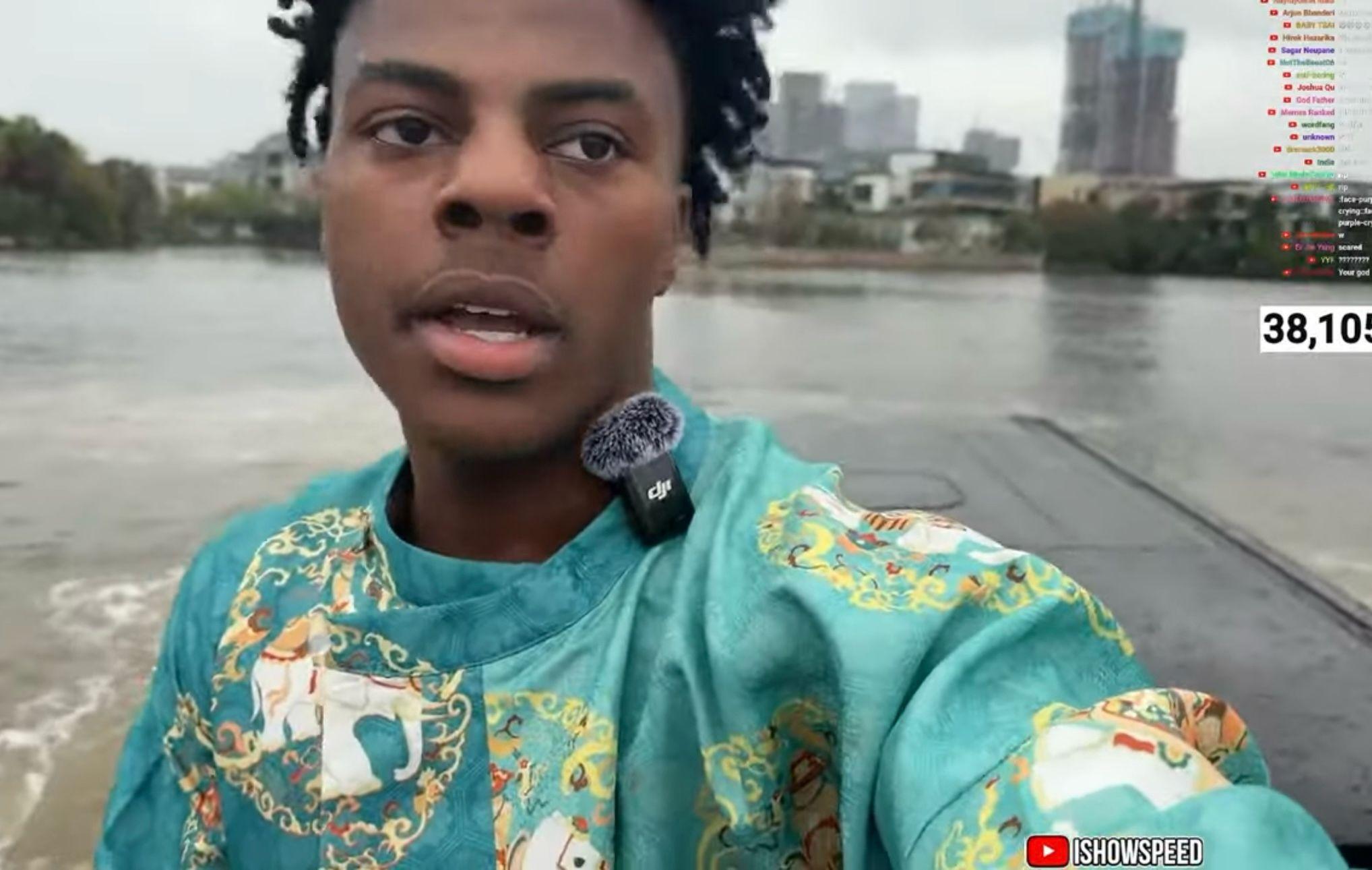 IShowSpeed昨日快閃深圳,直播近六小時。