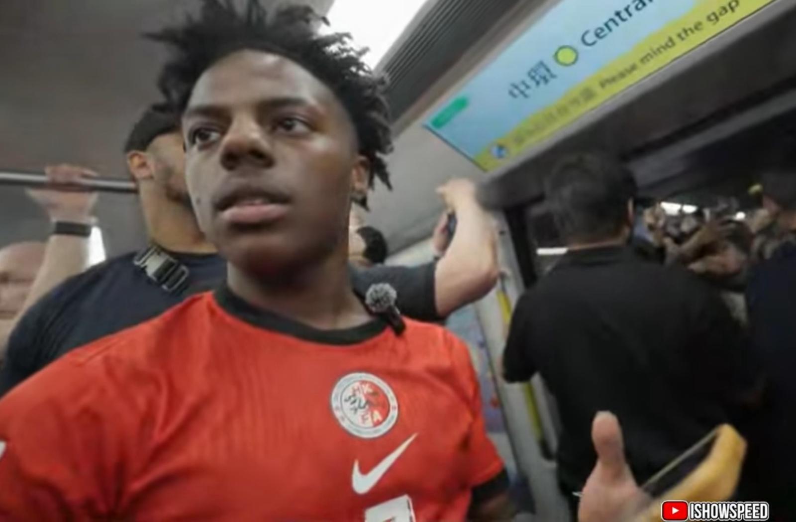 IShowSpeed乘搭港鐵,場面混亂。