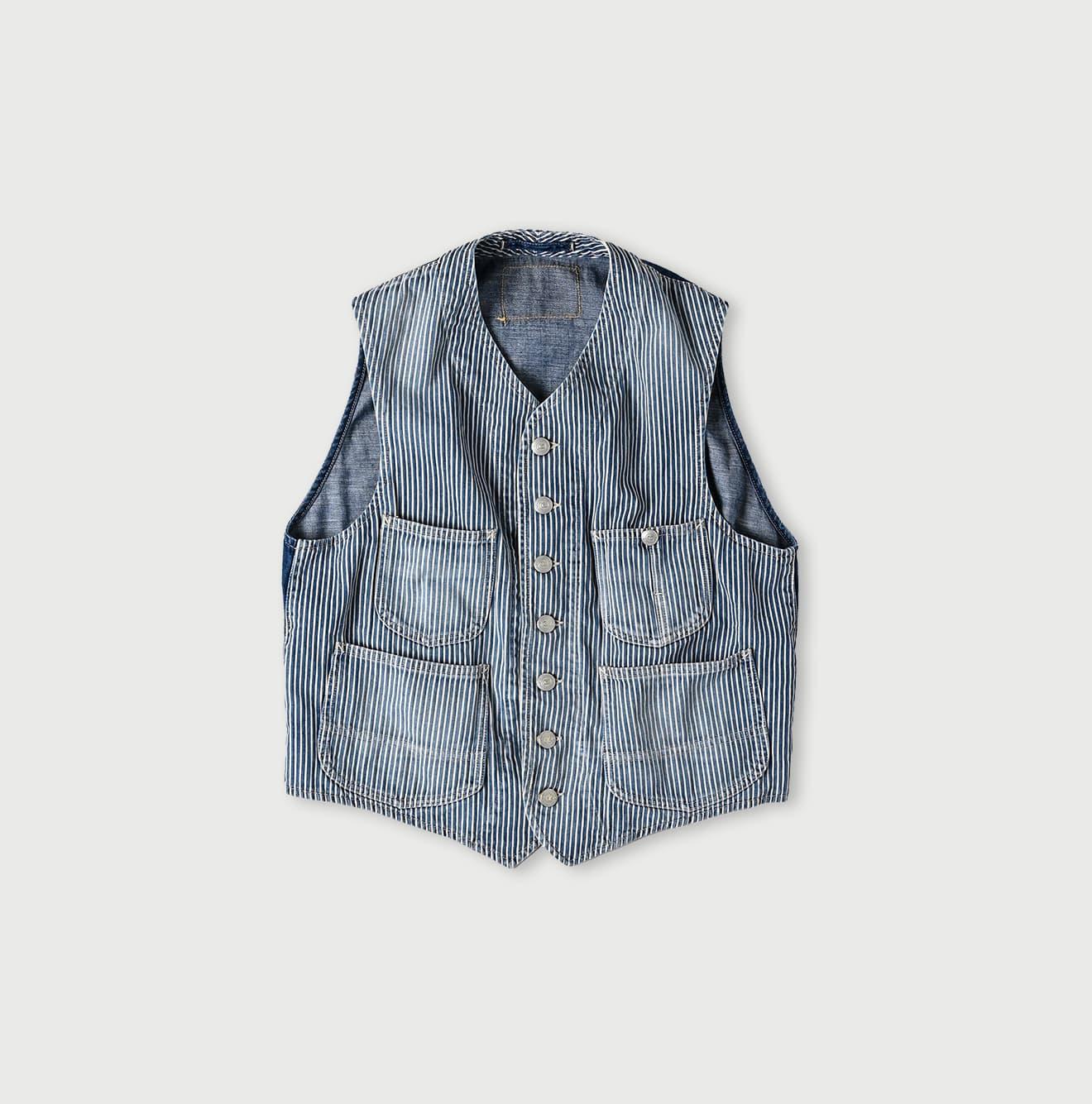 條紋工裝牛仔背心。$4,595