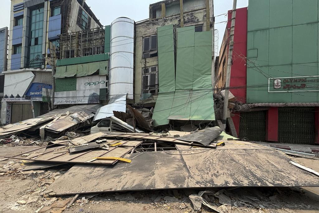 緬甸地震,圖為曼德勒災情。(美聯社)