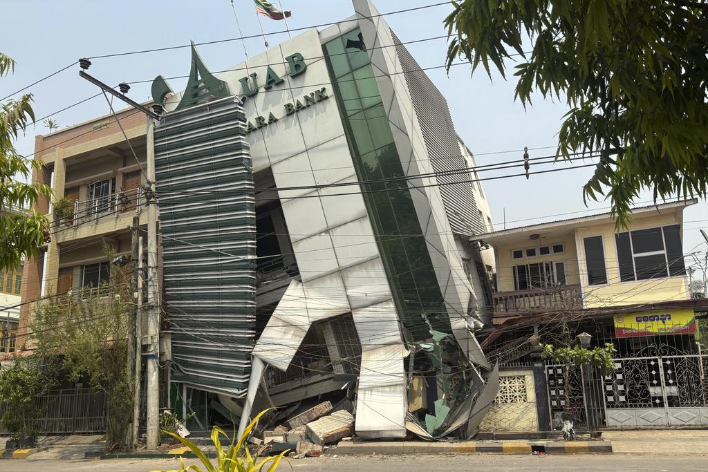 緬甸地震,圖為曼德勒災情。(美聯社)