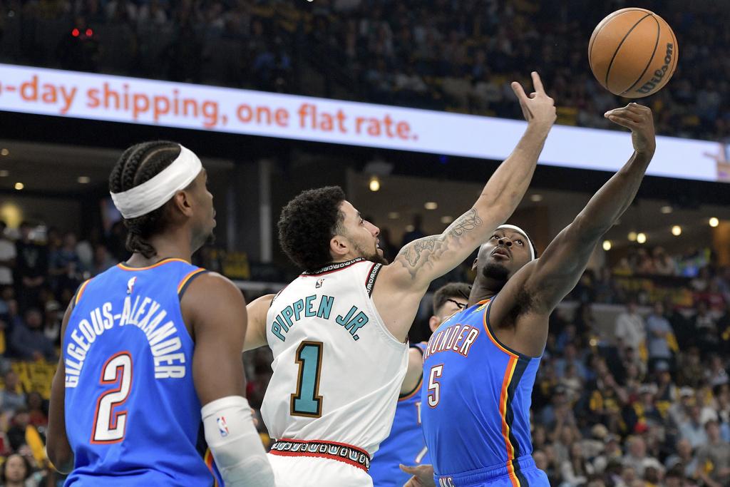 雷霆114:108擊敗灰熊。(美聯社)