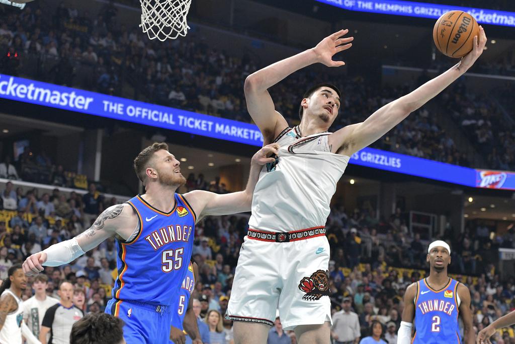 雷霆114:108擊敗灰熊。(美聯社)