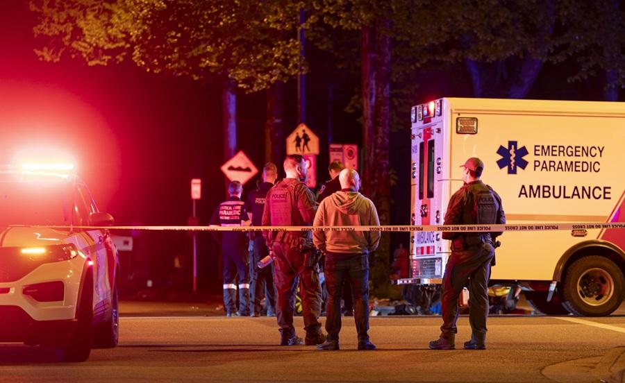 加拿大溫哥華汽車撞人群釀多人死傷。(美聯社)