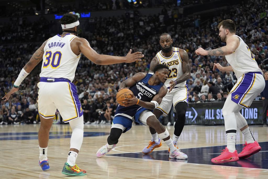 木狼116:113擊敗湖人。(美聯社)