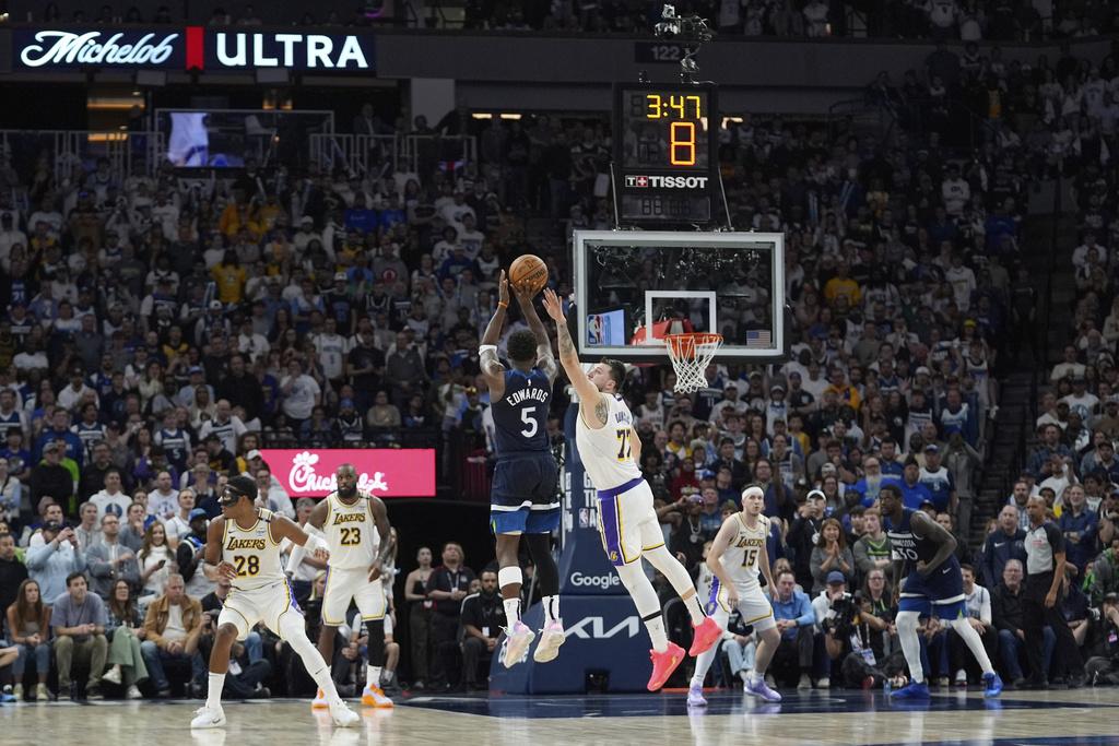 木狼116:113擊敗湖人。(美聯社)