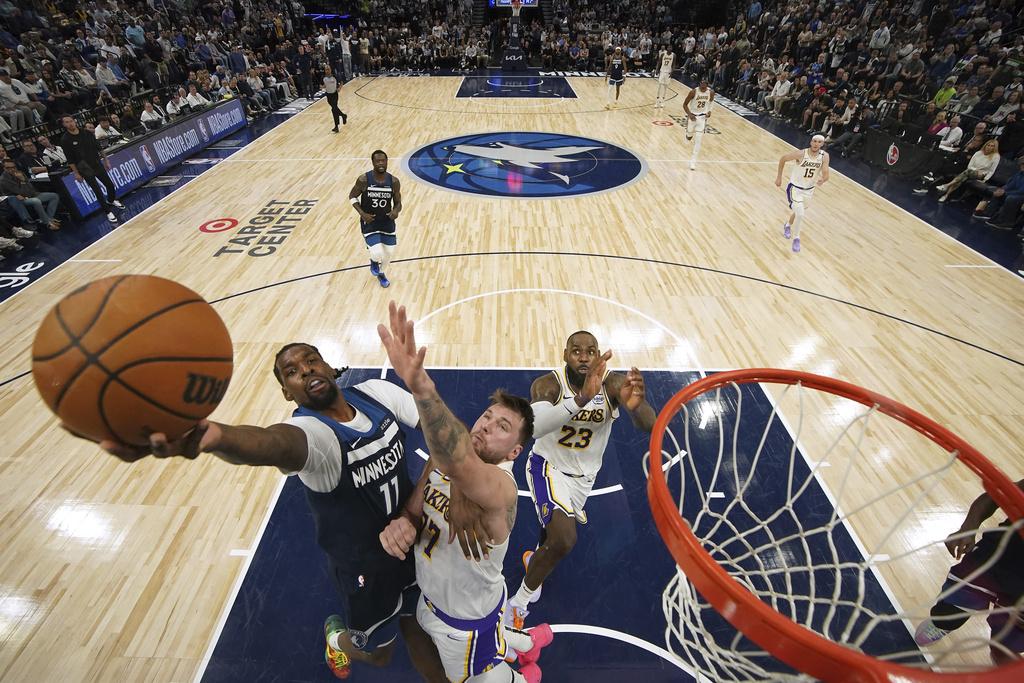 木狼116:113擊敗湖人。(美聯社)