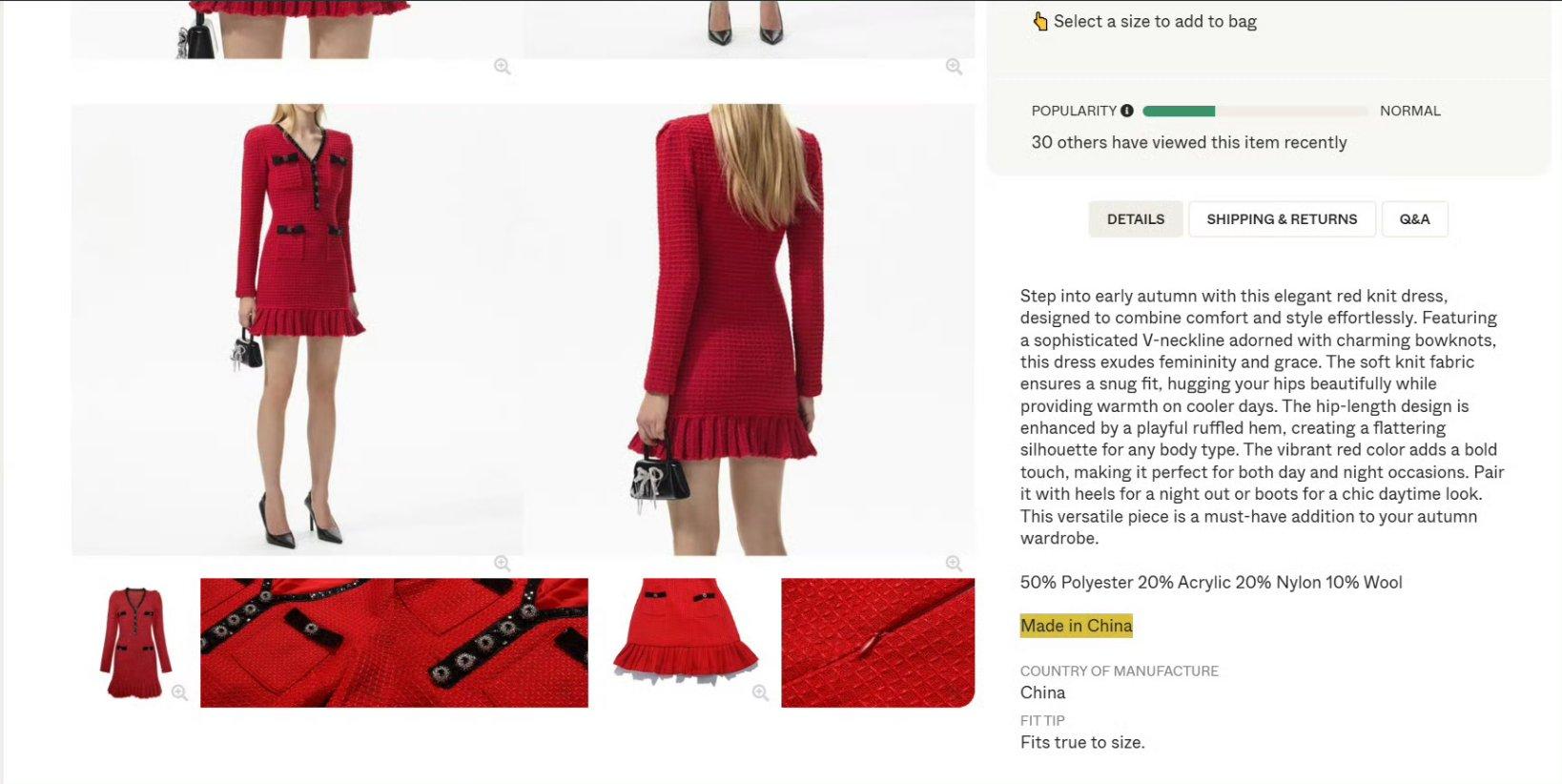 外國網民隨即出萊維特身穿的連衣裙是英國品牌Self-Portrait的商品。(X)