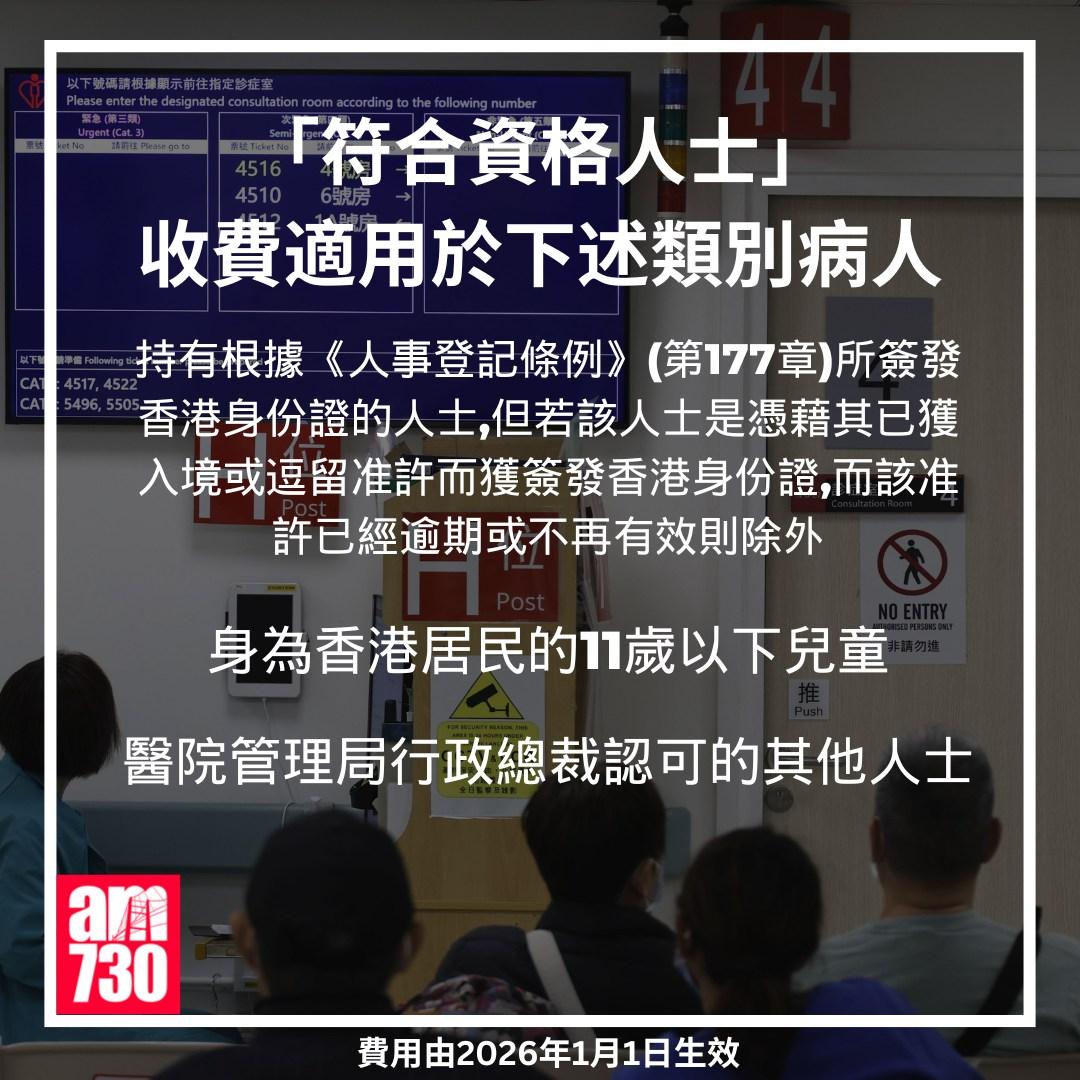 急症室收費丨2026年1月1日生效(am730製圖)