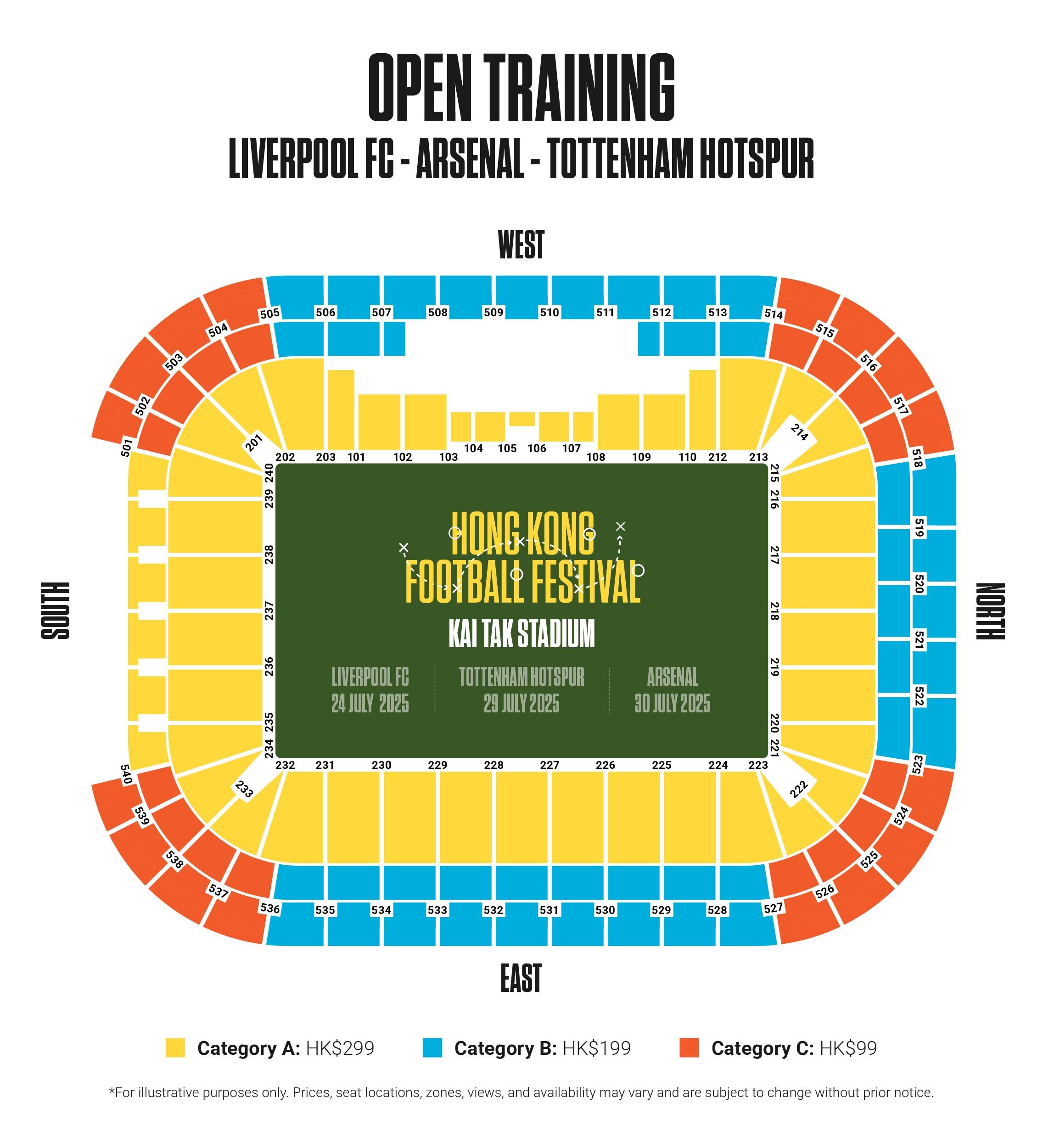 利物浦、阿仙奴、熱刺公開訓練票價。(公關圖片)