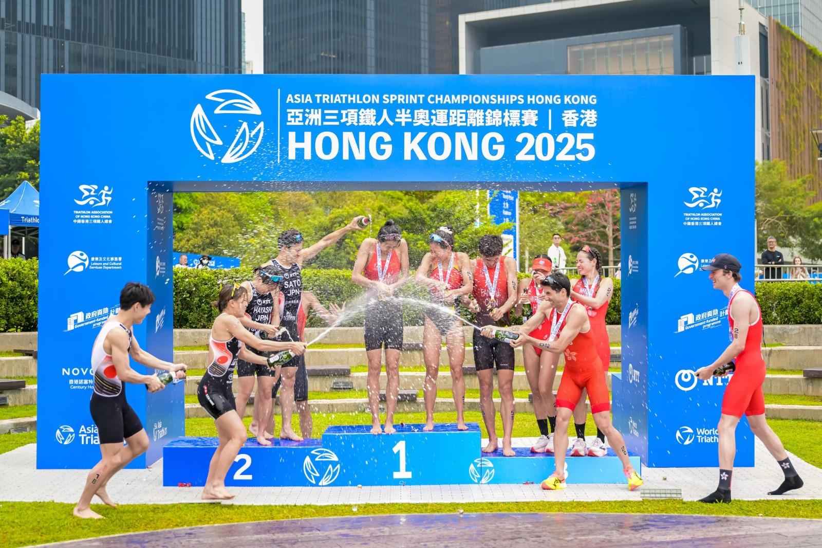 半奧三鐵亞錦賽|香港隊以1小時32分16秒取得銅牌。(公關提供)