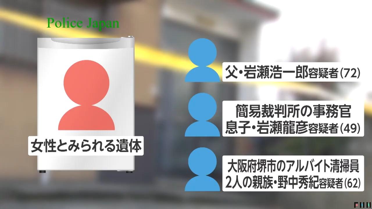 屋主岩瀨浩一郎、其子岩瀨龍彥和親戚野中秀紀被捕。(影片截圖)