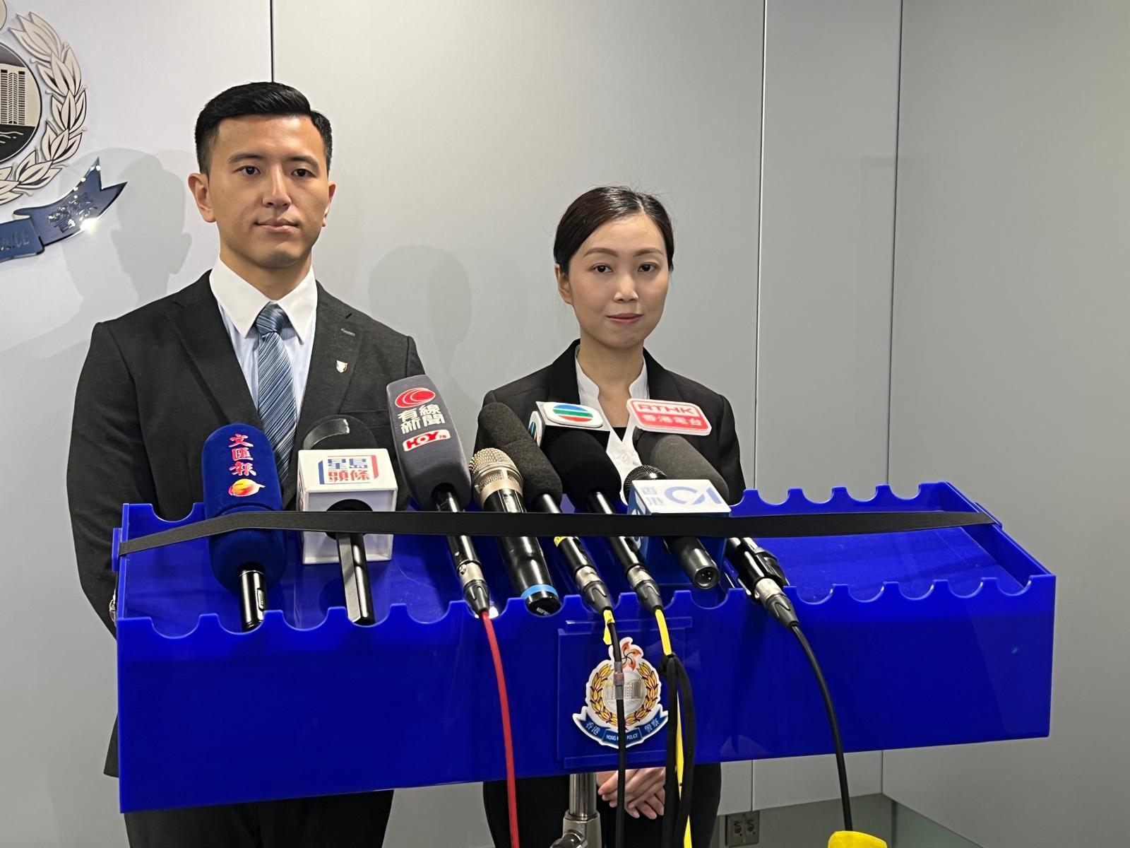 高級督察蔡建恒及商業罪案調查科總督察莫麗瓊。