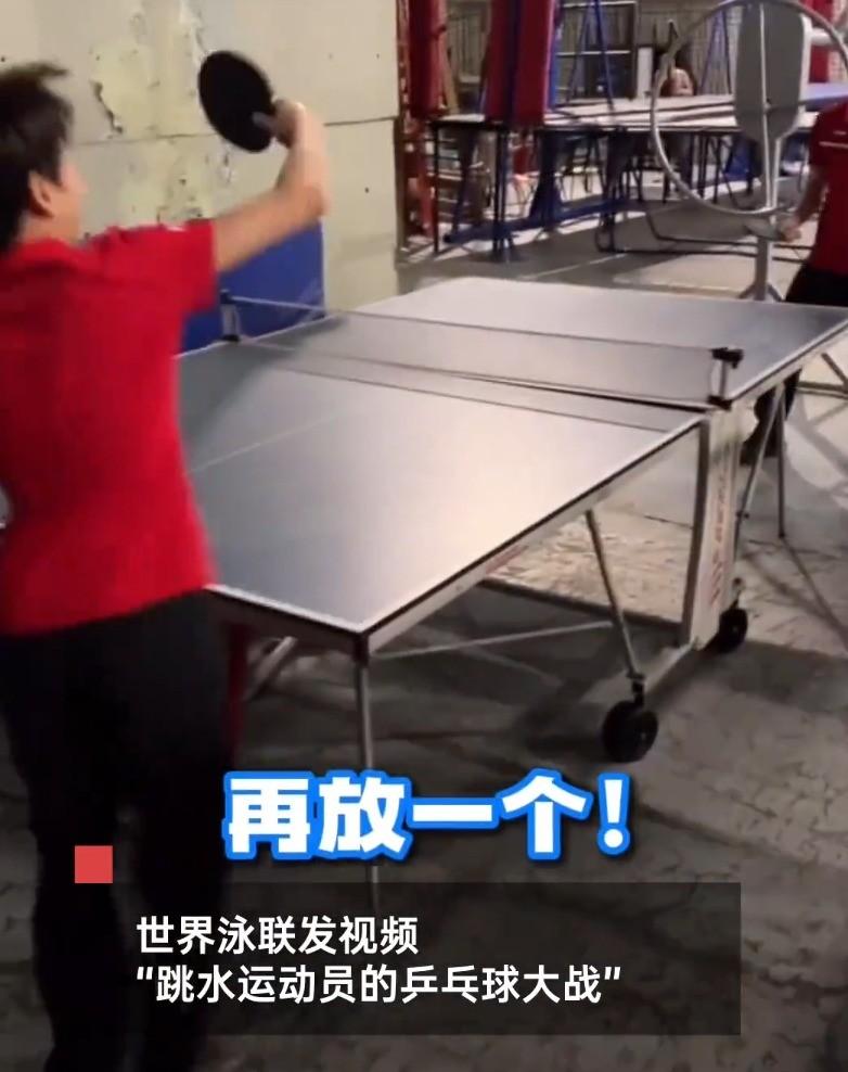 王宗源的乒乓球球技看來比全紅嬋生疏。(影片截圖)