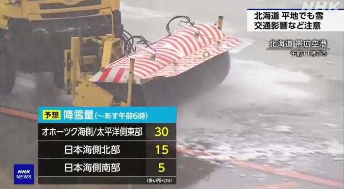 北海道帶廣機場工作人員除雪。(互聯網)