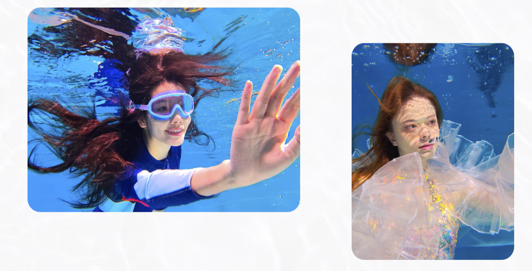 OPPO Reno13 F 5G水底攝影模式可裸機水下拍攝。