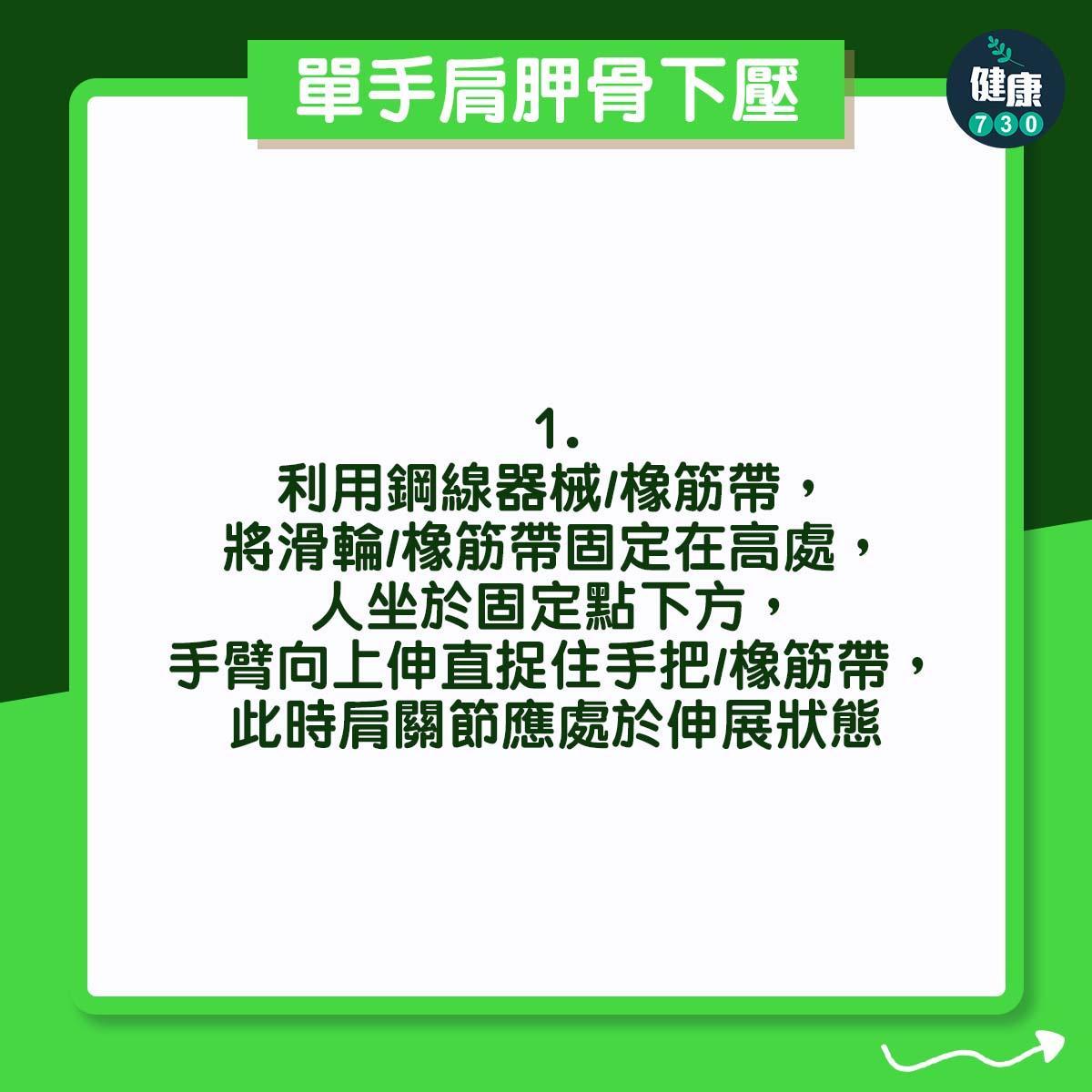 高低膊解決方法|單手肩胛骨下壓(am730製圖)