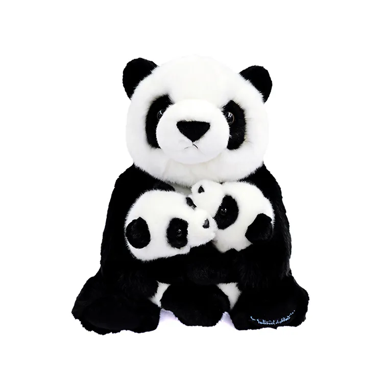 大熊貓媽媽與雙胞胎毛公仔