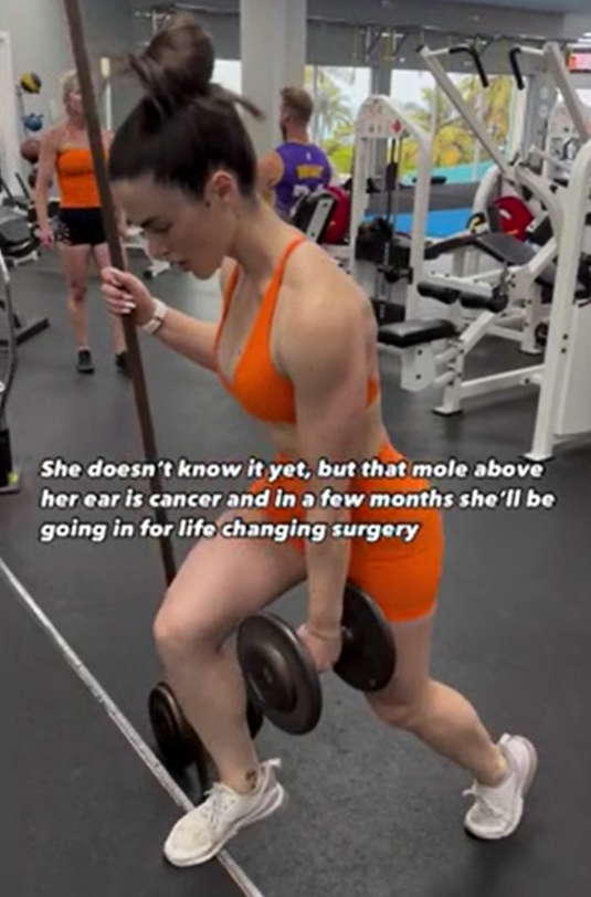 片段中的安傑利已出現癌徵。(互聯網)