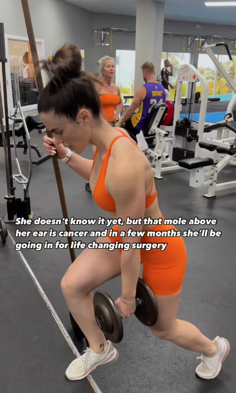 片段中的安傑利已出現癌徵。(互聯網)