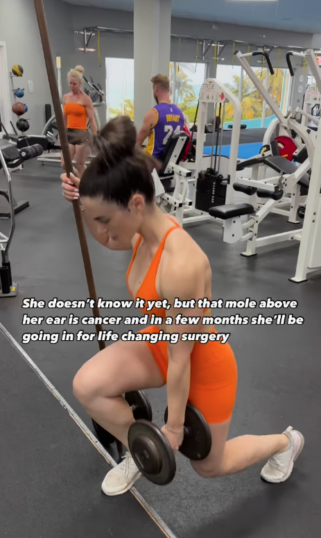 片段中的安傑利已出現癌徵。(互聯網)